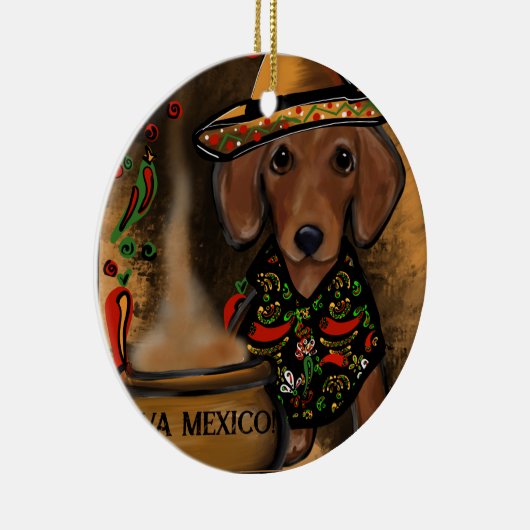 Dackel Keramik Ornament (Rechts)