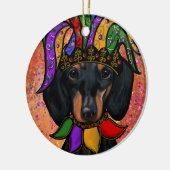 DACKEL KERAMIK ORNAMENT (Links)