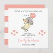 Dackel Kinderdusche Einladung (Vorne/Hinten)