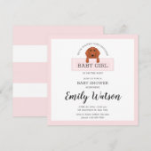 Dackel Kinderdusche Einladung Postkarte (Vorne/Hinten)