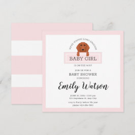 Dackel Kinderdusche Einladung Postkarte