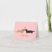 Dackel Kiss Dackel Hunde Liebe Valentine Karte (Vorderseite)