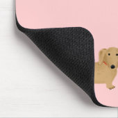 Dackel Kiss mit Herz auf Rosa Mousepad (Ecke)