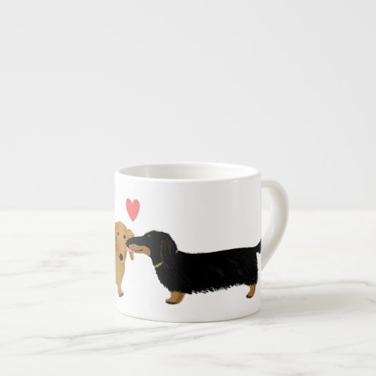 Dackel Kiss mit Herz Niedliche Dackel Hunde Liebe Espressotasse (Vorderseite Rechts)