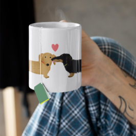 Dackel Kiss mit Herz Niedliche Dackel Hunde Liebe Jumbo-Tasse