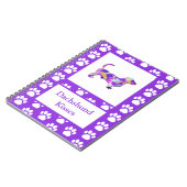 Dackel Kisses Dog Silhouette PurplePY&B Notizblock (Linke Seite)