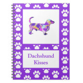 Dackel Kisses Dog Silhouette PurplePY&B Notizblock (Vorderseite)