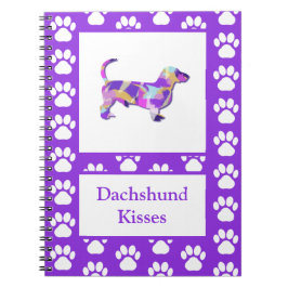 Dackel Kisses Dog Silhouette PurplePY&B Notizblock