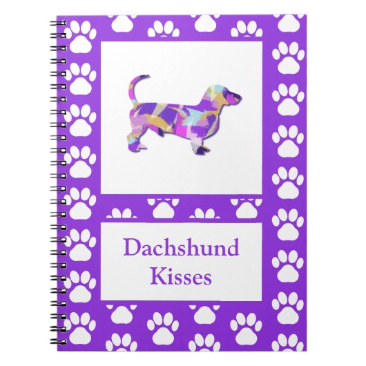 Dackel Kisses Dog Silhouette PurplePY&B Notizblock (Vorderseite)