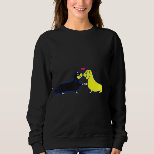 Dackel Kisses Sweatshirt (Vorderseite)