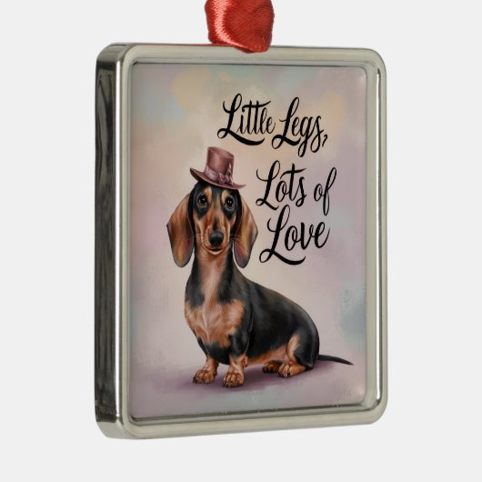 Dackel Kleine Legen Viele Lieben Ornament Aus Metall (Rechts)
