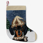 Dackel Kleiner Weihnachtsstrumpf (Vorderseite)