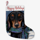 Dackel Kleiner Weihnachtsstrumpf (Vorderseite)