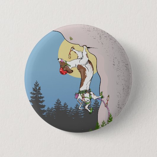 Dackel Klettern Button (Vorderseite)