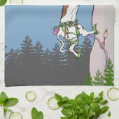 Dackel Klettern Geschirrtuch (Gefaltet)