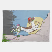 Dackel Klettern Geschirrtuch (Horizontal)