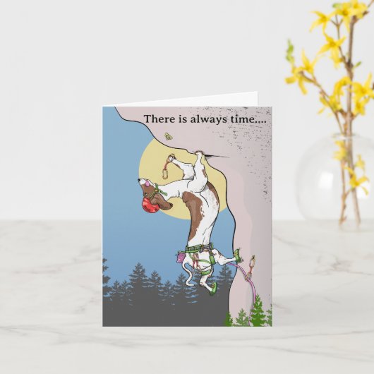 Dackel Klettern Karte (Gelbe Blume)