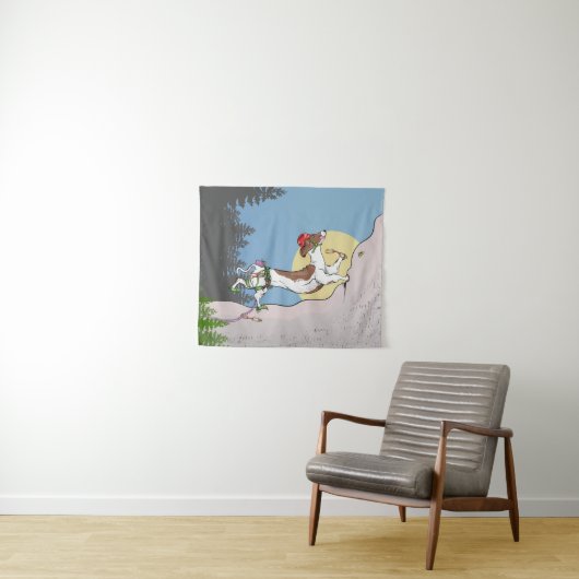 Dackel Klettern Wandteppich (Beispiel (Horizontal))