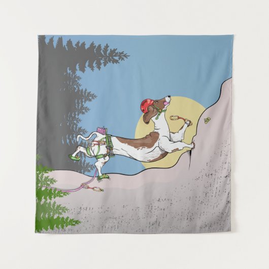 Dackel Klettern Wandteppich (Vorderseite (Horizontal))