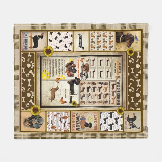 Dackel Knowledge Blanket Geschenk Fleecedecke (Vorderseite (Horizontal))