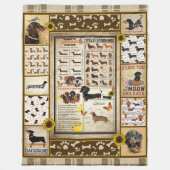 Dackel Knowledge Blanket Geschenk Fleecedecke (Vorderseite)