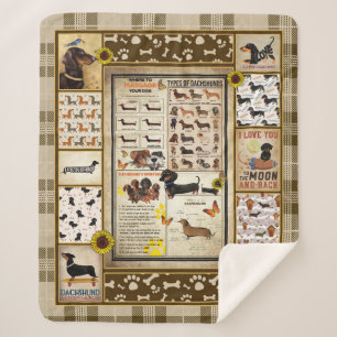 Dackel Knowledge Blanket Geschenk Sherpadecke