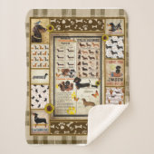 Dackel Knowledge Blanket Geschenk Sherpadecke (Vorderseite)