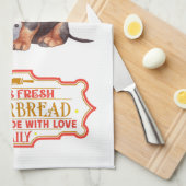 Dackel Koch Backen Lebkuchen Geschirrtuch (Viertel Falte)