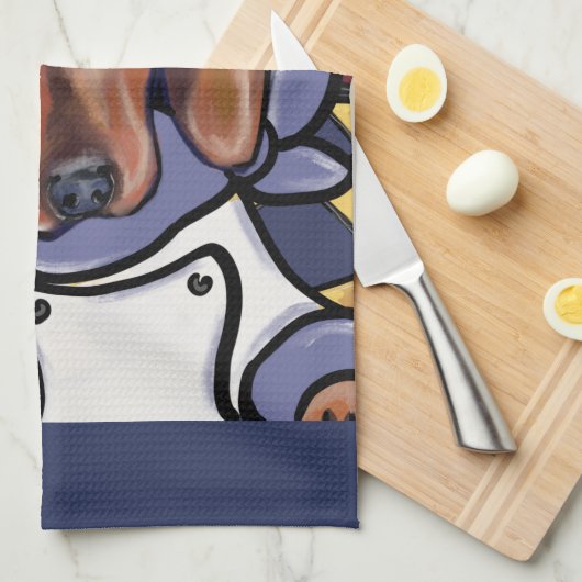 DACKEL KOCH GESCHIRRTUCH (Viertel Falte)