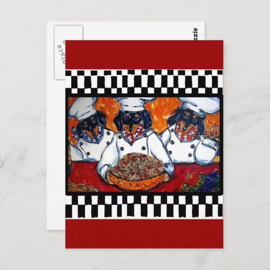 Dackel Köche Postkarte (Vorne/Hinten)