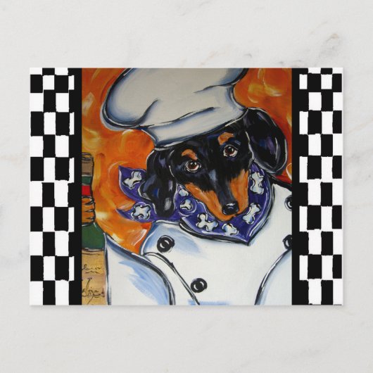 Dackel Köche Postkarte (Vorderseite)
