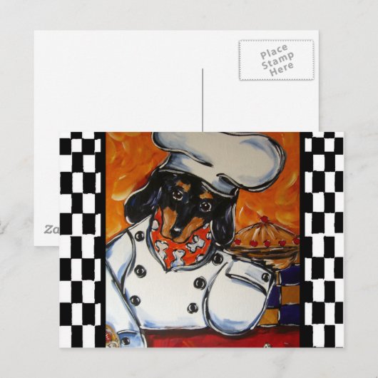 Dackel Köche Postkarte (Vorne/Hinten)
