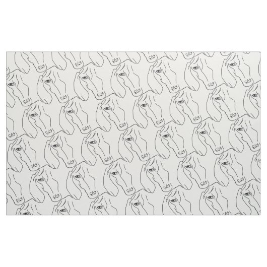 Dackel-Kopf, Kunst, die Gewebe zeichnet Stoff (Fat Quarter (45,7 x 55,9 cm))