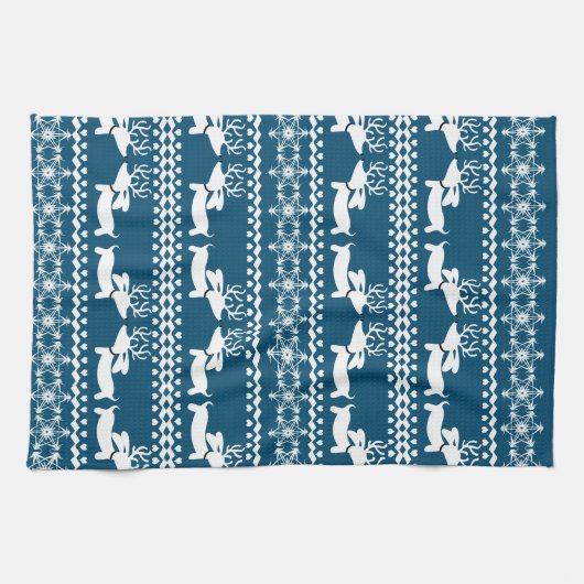 Dackel Küche Weihnachtsgeschenk oder Dekoration Kü Geschirrtuch (Horizontal)