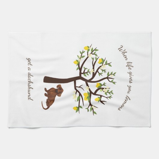 Dackel Küchentücher, wenn das Leben dir Zitronen g Geschirrtuch (Horizontal)