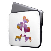 Dackel-Kunst Laptopschutzhülle (Vorderseite Links)