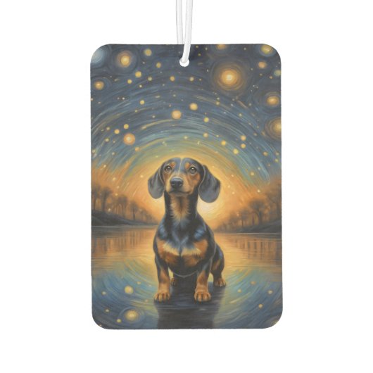 Dackel Künstlerisch Autolufterfrischer (Rückseite)