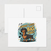 Dackel Kurz Legs Big Vibes Einladungspostkarte (Vorne/Hinten)