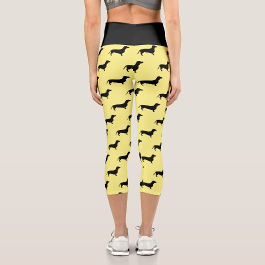 Dackel Kurzes Haar - Silhouette 1 Capri Leggings (Rückseite)