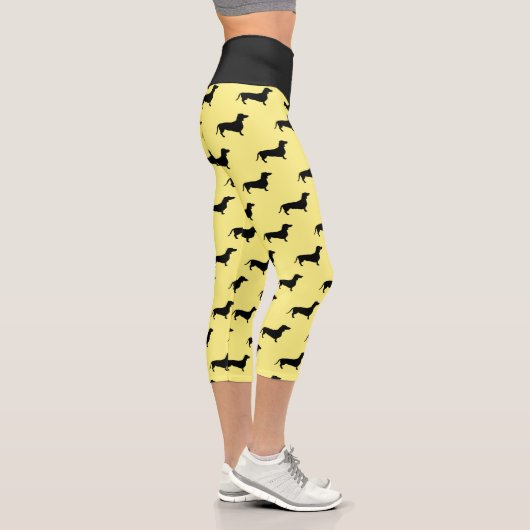 Dackel Kurzes Haar - Silhouette 1 Capri Leggings (Rechts)