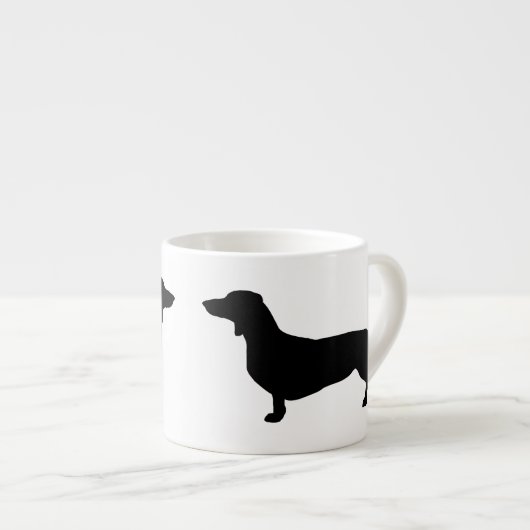 Dackel Kurzes Haar - Silhouette 1 Espressotasse (Vorderseite Rechts)