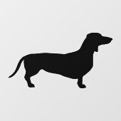Dackel Kurzes Haar - Silhouette 1 Fensteraufkleber (Blatt)
