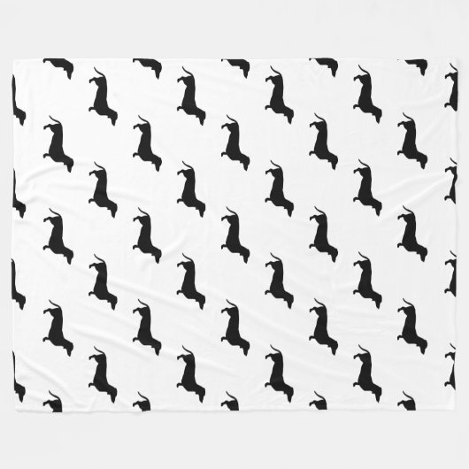 Dackel Kurzes Haar - Silhouette 1 Fleecedecke (Vorderseite (Horizontal))