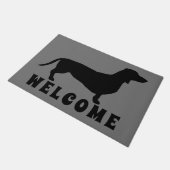 Dackel Kurzes Haar - Silhouette 1 Fußmatte (Schrägansicht)