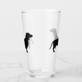 Dackel Kurzes Haar - Silhouette 1 Glas (Rechts)