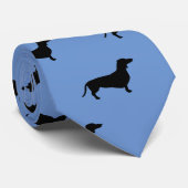 Dackel Kurzes Haar - Silhouette 1 Krawatte (Gerollt)