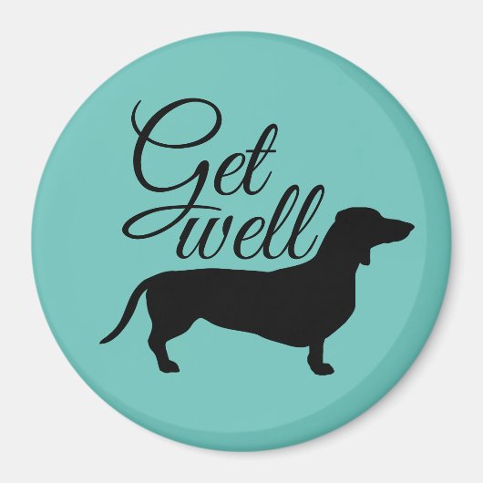 Dackel Kurzes Haar - Silhouette 1 Magnet (Vorne)