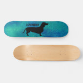Dackel Kurzes Haar - Silhouette 1 Skateboard (Horizontal)