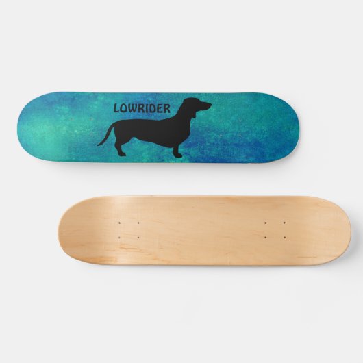 Dackel Kurzes Haar - Silhouette 1 Skateboard (Horizontal)