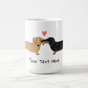 Dackel Kuss mit Herz Dackel Hunde in Liebe Kaffeetasse